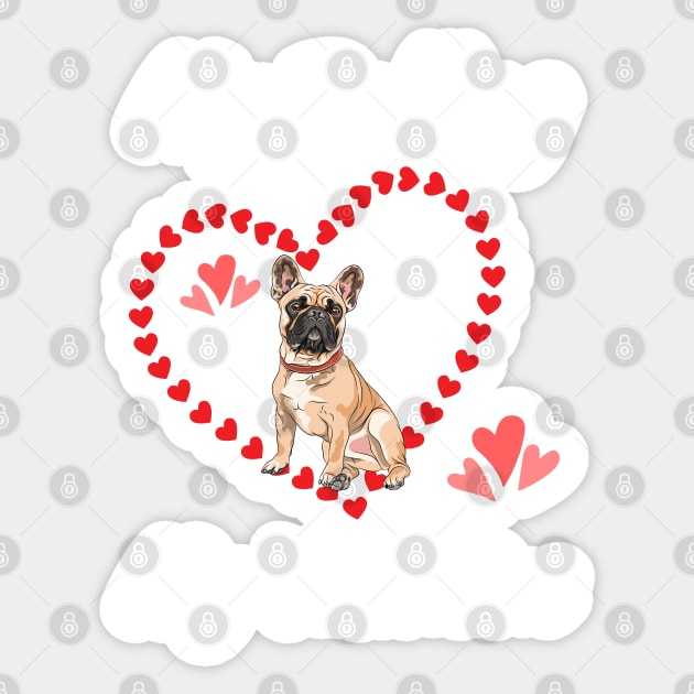 My Bulldog Is My Valentine - Gift For Bulldog Dog Breed Owners Sticker by Famgift